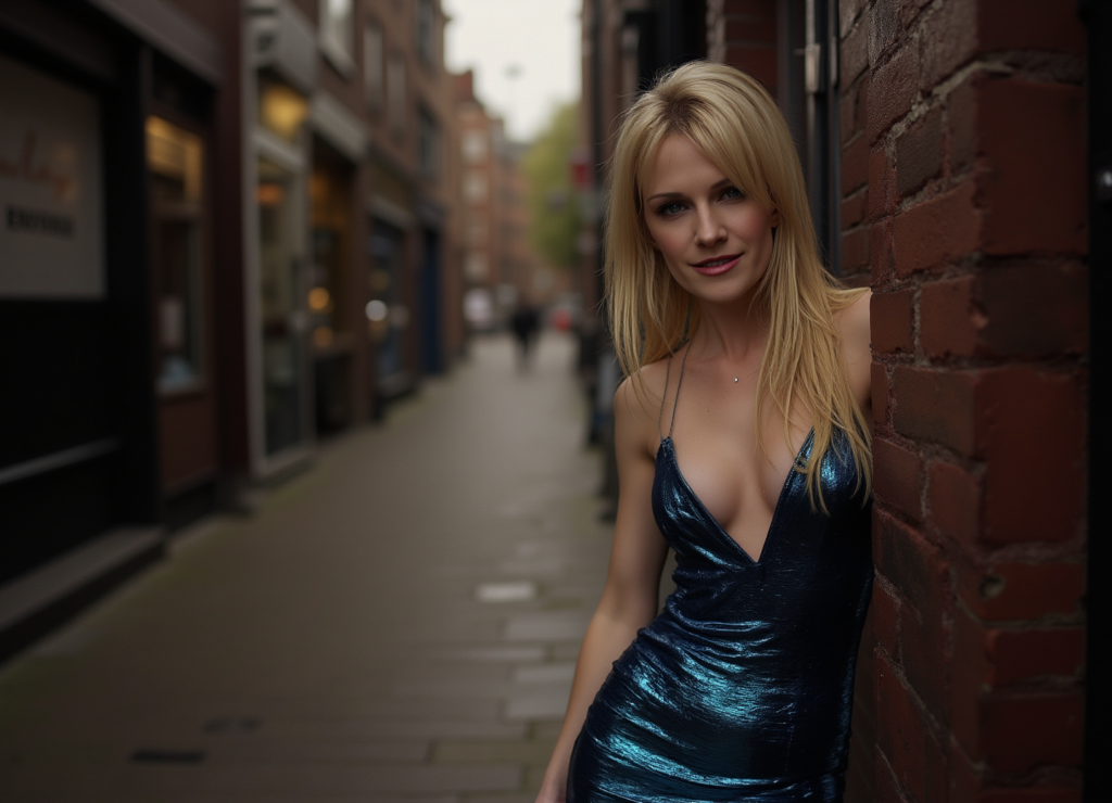 Mikki Tyburn in a Soho, London alley